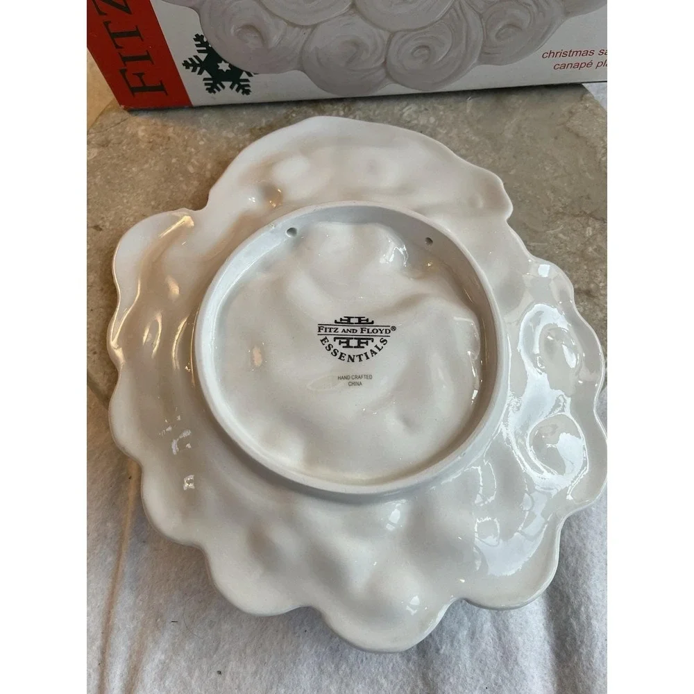 Fitz And Floyd Santa Christmas Canapé  Plate